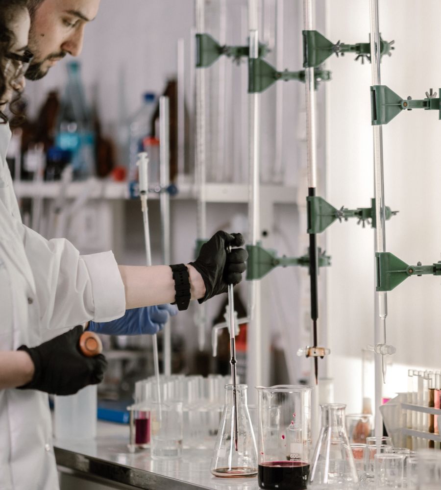 Researcher preparing peptide samples in an EU laboratory